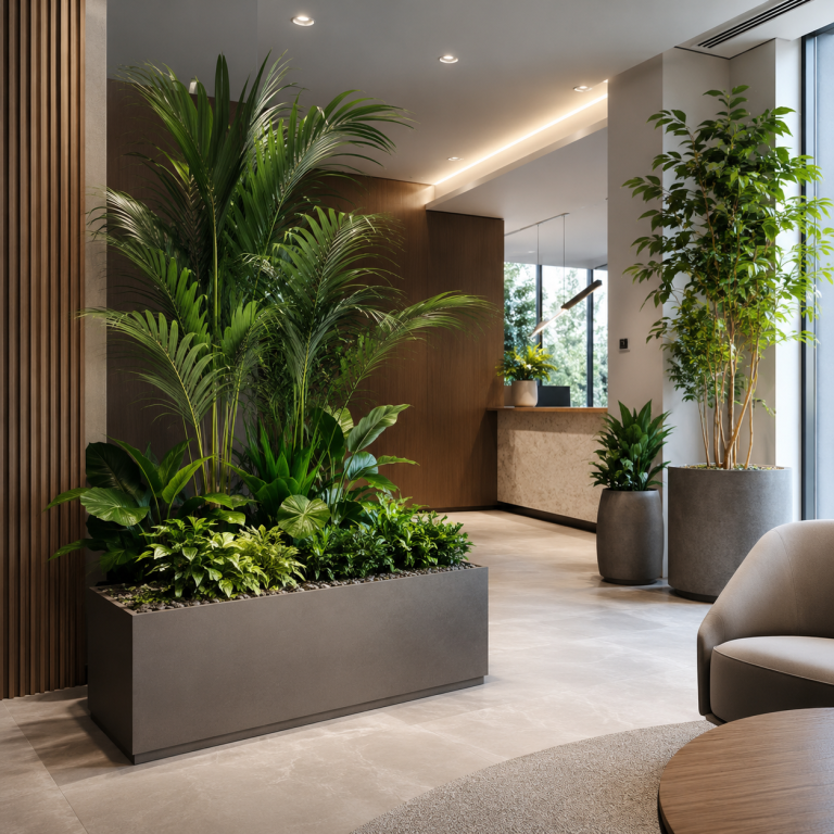 plantes d’intérieur dans un espace professionnel